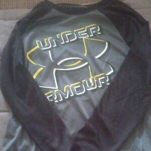 Under Armour Black and Gray Raglan Shirt with Yellow Highlights